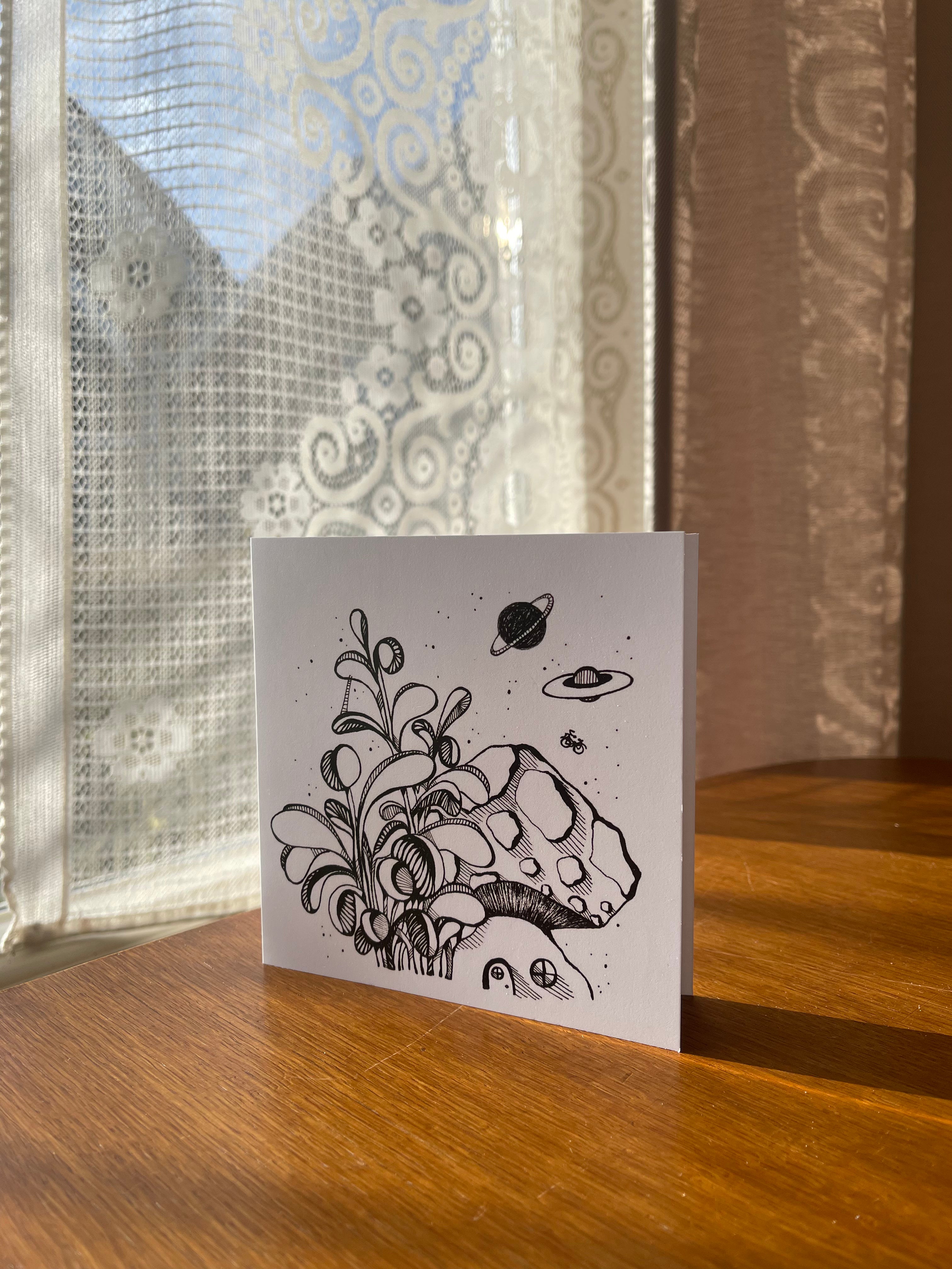 paddenstoelhuisje in de ruimte